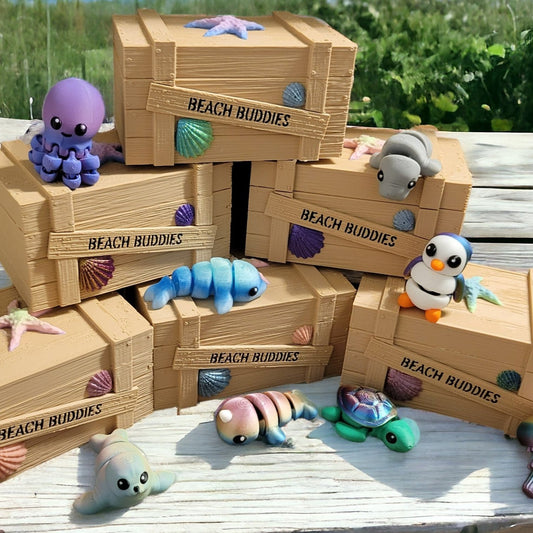 Beach Buddies Fun Pack - 3D Printed Beach-Themed Collectibles for Summer