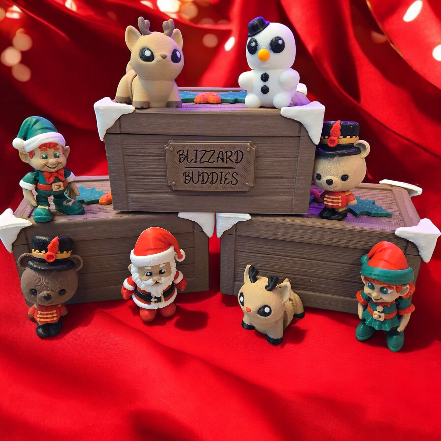 Blizzard Buddies - Cute Christmas Themed 3d Printed Collectibles - 5 Pack of Christmas Characters