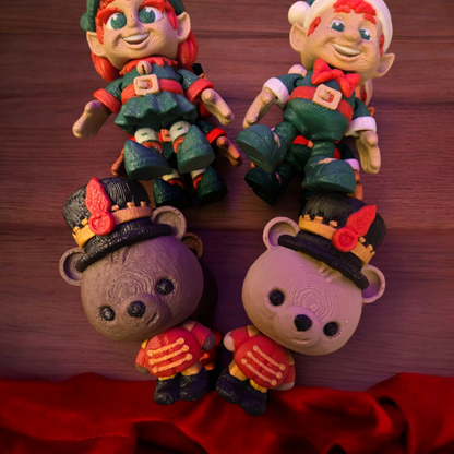 Blizzard Buddies - Cute Christmas Themed 3d Printed Collectibles - 5 Pack of Christmas Characters